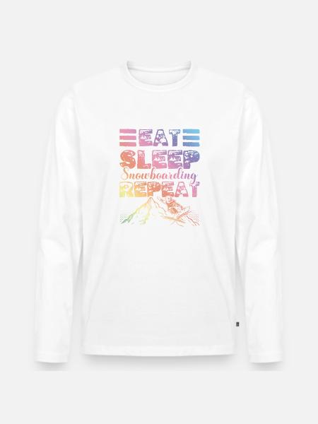 Eat Sleep Snowboarding Repeat - Men's Premium Organic Long Sleeve Shirt -