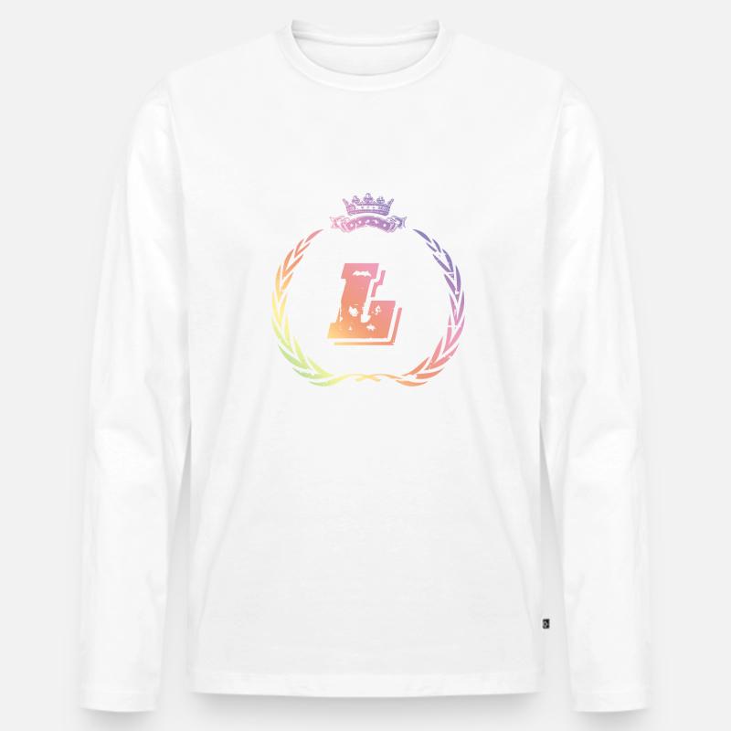 L Buchstabe Kranz - Männer Premium Bio Langarmshirt - undefined