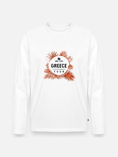 Greece Tour Bunt - Männer Premium Bio Langarmshirt -