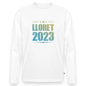 Lloret De Mar 2023 - Männer Premium Bio Langarmshirt - Weiß - Vorne - Nico (187cm)