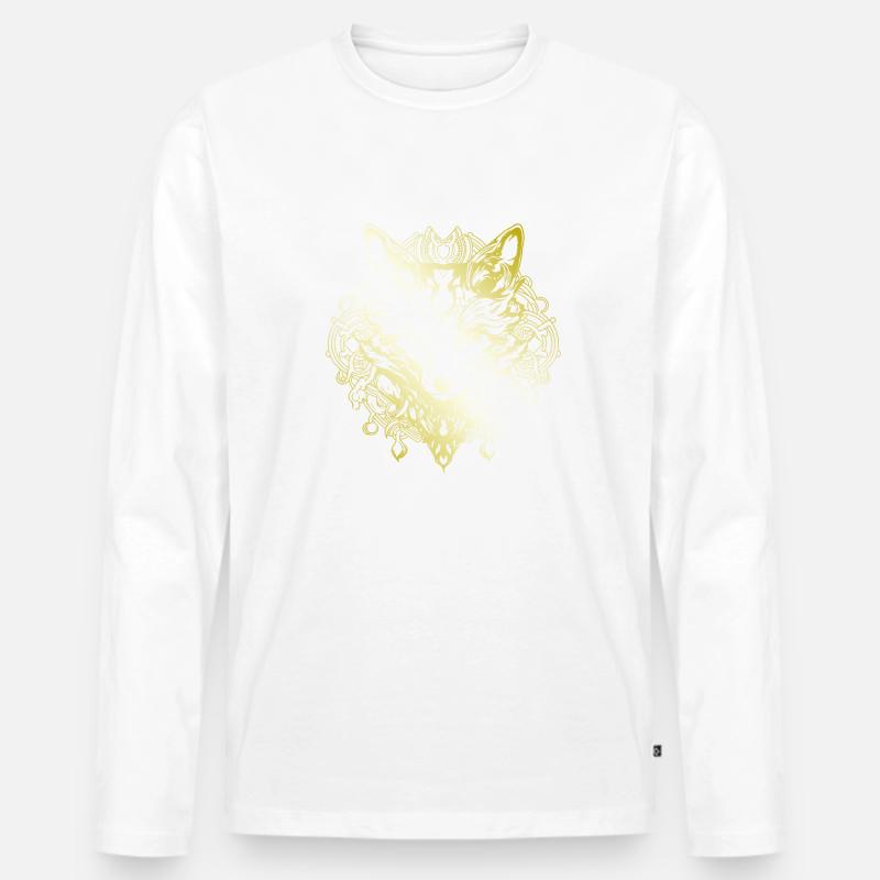 Fox Mandala oro - Maglia a manica lunga ecologica premium da uomo - undefined