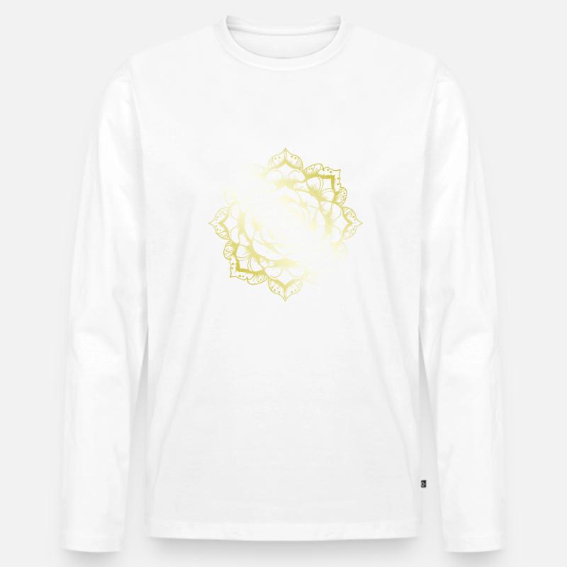 Rose Mandala gold - Männer Premium Bio Langarmshirt - undefined