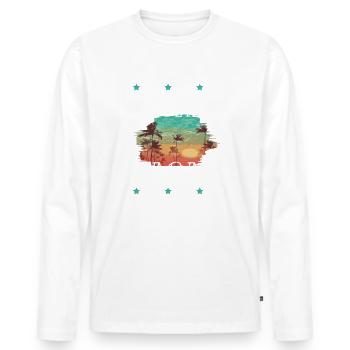 Lloret De Mar Urlaub - Männer Premium Bio Langarmshirt - Weiß - Vorne - Nico (187cm)