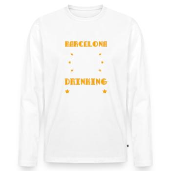L’équipe de buveurs de Barcelone - T-shirt manches longues Premium bio Homme - blanc - Devant - Nico (187cm)