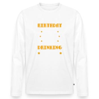 Équipe de consommation d’anniversaire - T-shirt manches longues Premium bio Homme - blanc - Devant - Nico (187cm)
