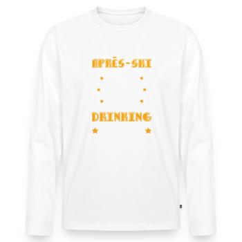 Équipe de boissons après-ski - T-shirt manches longues Premium bio Homme - blanc - Devant - Nico (187cm)