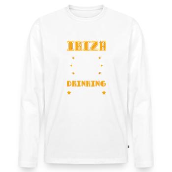 Ibiza Drinking Team - Men's Premium Organic Long Sleeve Shirt - white - Front - Nico (187cm)
