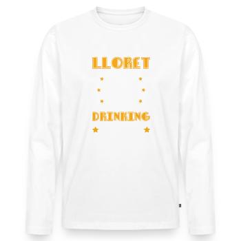 Lloret De Mar Équipe de Boisson - T-shirt manches longues Premium bio Homme - blanc - Devant - Nico (187cm)