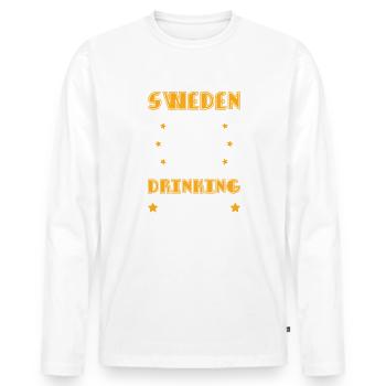 Suède Équipe de consommation d’alcool - T-shirt manches longues Premium bio Homme - blanc - Devant - Nico (187cm)