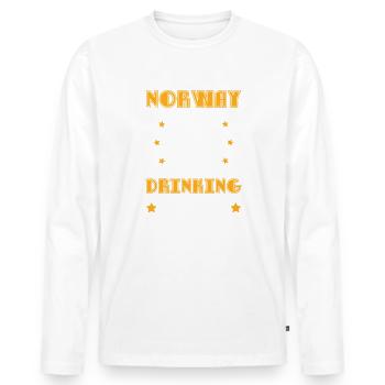 Norway Drinking Team - Men's Premium Organic Long Sleeve Shirt - white - Front - Nico (187cm)
