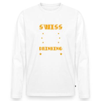 Suisse Drinking Team Suisse - T-shirt manches longues Premium bio Homme - blanc - Devant - Nico (187cm)