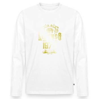 1974 legends geburtstag - Männer Premium Bio Langarmshirt - Weiß - Vorne - Nico (187cm)