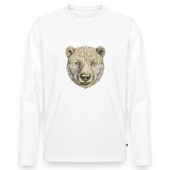 Polar Bear Portrait Polar Bear - Men's Premium Organic Long Sleeve Shirt - white - Front - Nico (187cm)
