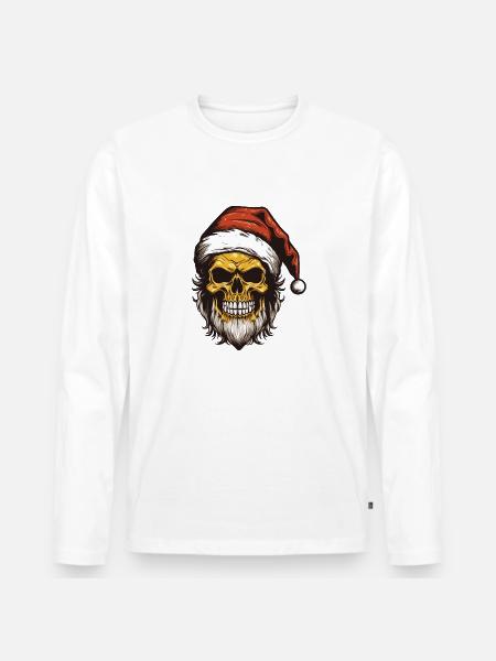Santa Claus Skull Christmas - Men's Premium Organic Long Sleeve Shirt - 