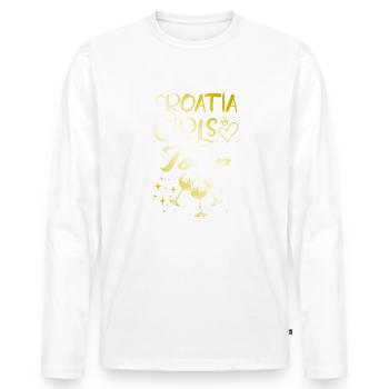 Médaille d’or du Croatia Girls Tour - T-shirt manches longues Premium bio Homme - blanc - Devant - Nico (187cm)