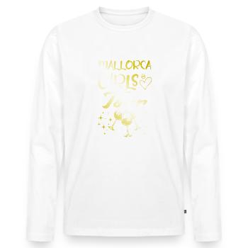 Mallorca Girls Tour Gold - Männer Premium Bio Langarmshirt - Weiß - Vorne - Nico (187cm)