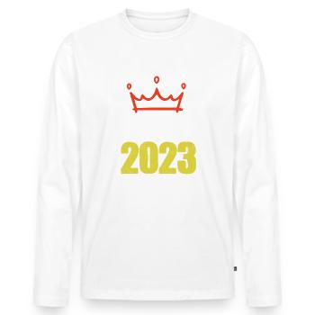 Cancún 2023 - T-shirt manches longues Premium bio Homme - blanc - Devant - Nico (187cm)