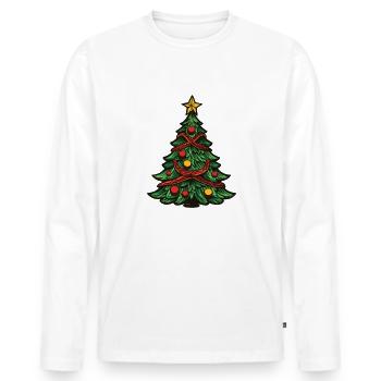 Arbre de Noël Noël - T-shirt manches longues Premium bio Homme - blanc - Devant - Nico (187cm)