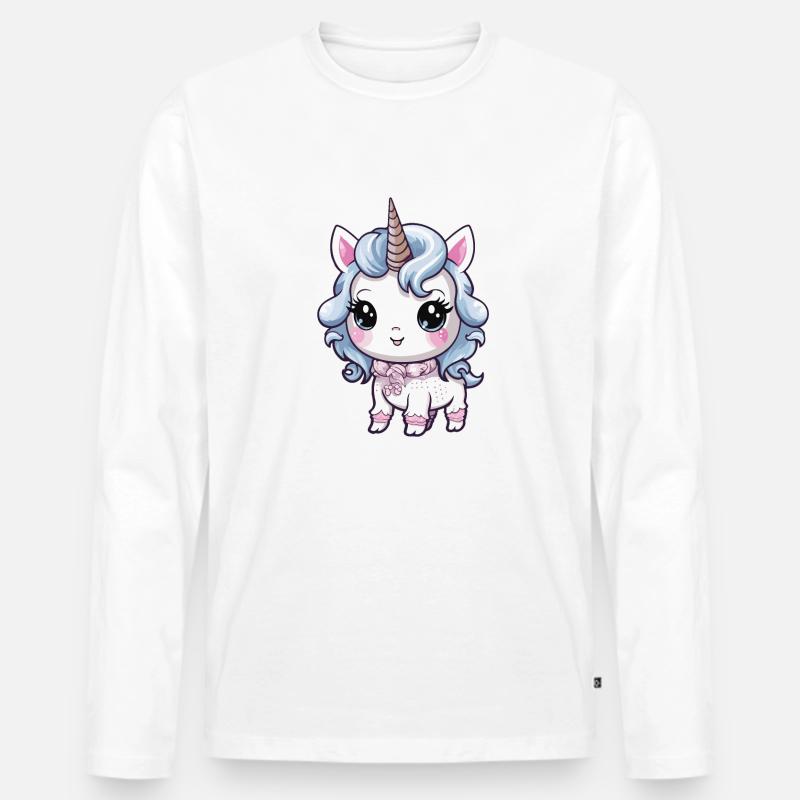 Einhorn Niedlich Baby Comic - Männer Premium Bio Langarmshirt - undefined