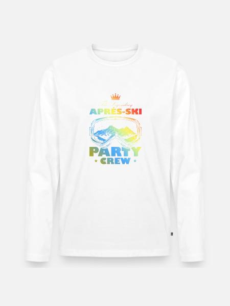 After Ski Party Motto Team Bunt - Ekologisk långärmad premium-T-shirt herr - 