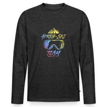 Après Ski Team Party Saying Colorful - Men's Premium Organic Long Sleeve Shirt - heather anthracite - Front - Nico (187cm)