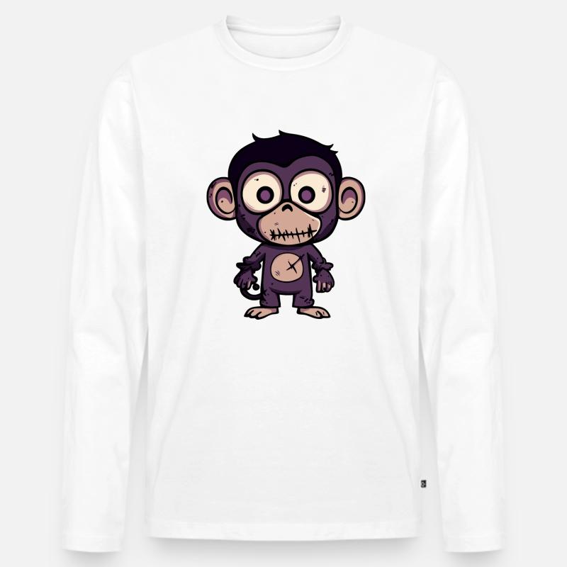 Affe Halloween Zombie - Männer Premium Bio Langarmshirt - undefined