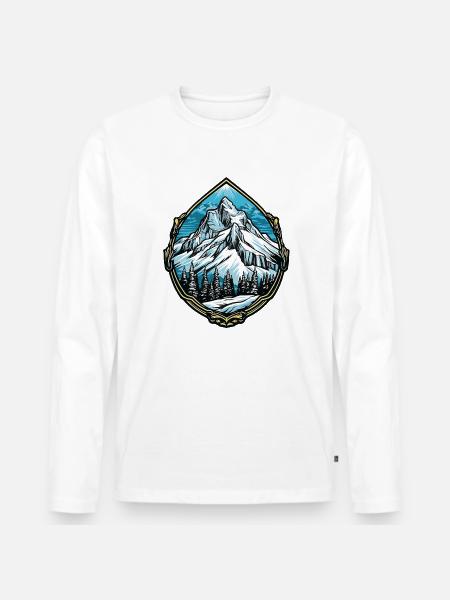 Alps Mountain Peaks - Men's Premium Organic Long Sleeve Shirt -