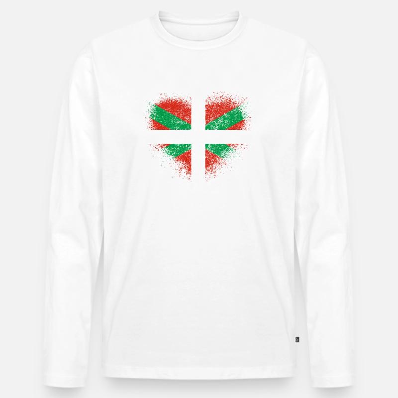 Baskenland - Männer Premium Bio Langarmshirt - Weiß