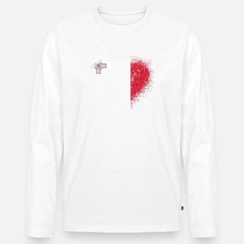 Malta - Männer Premium Bio Langarmshirt - Weiß