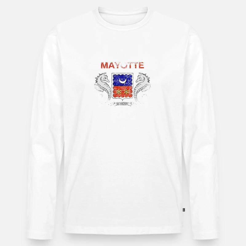 Mayotte - Männer Premium Bio Langarmshirt - Weiß