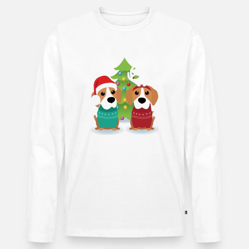 Beagle Weihnachten - Männer Premium Bio Langarmshirt - undefined