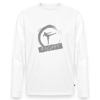 Kickboxing - Männer Premium Bio Langarmshirt - Weiß - Vorne - Nico (187cm)