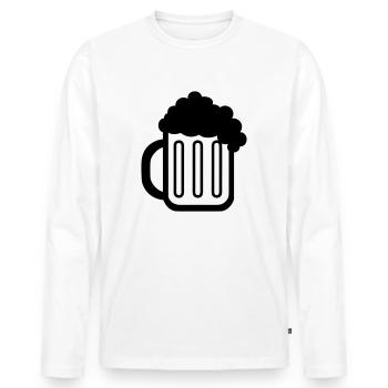 Beer mug 01.0 - Men's Premium Organic Long Sleeve Shirt - white - Front - Nico (187cm)