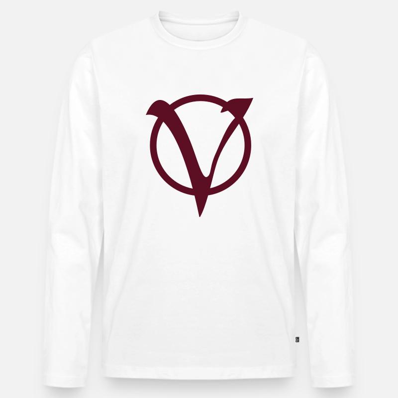 Vendetta Logo - Männer Premium Bio Langarmshirt - Weiß