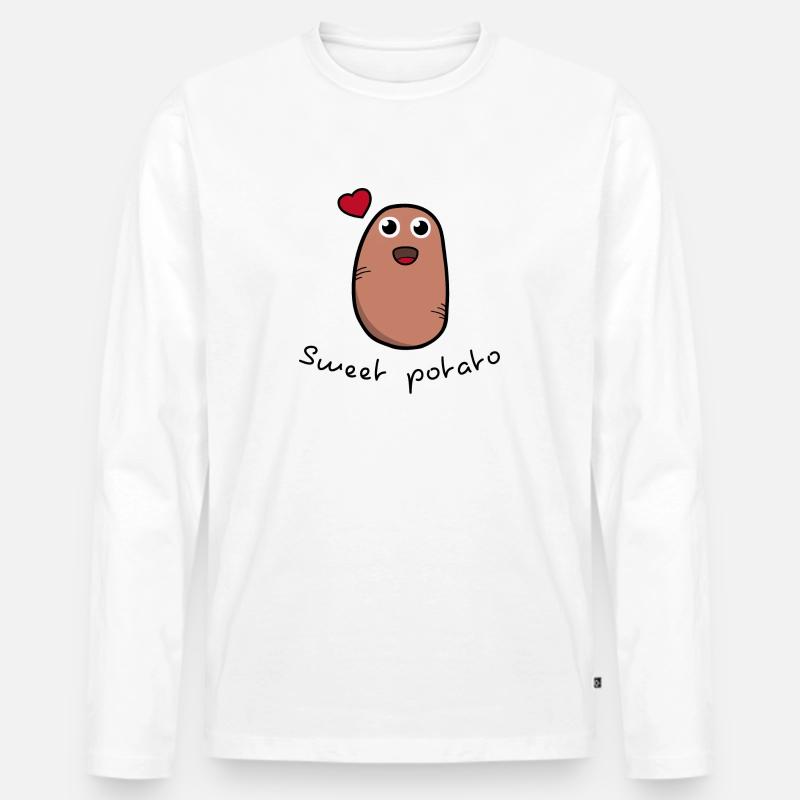 Patata dolce - Maglia a manica lunga ecologica premium da uomo - bianco