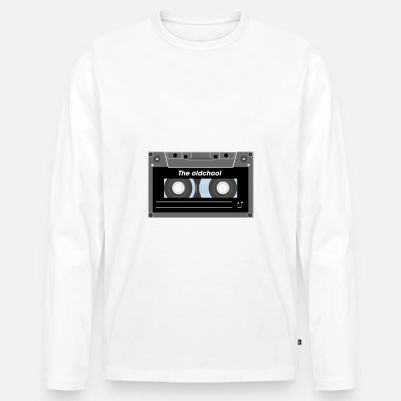 Boom Bap Kassette - Männer Premium Bio Langarmshirt - Weiß