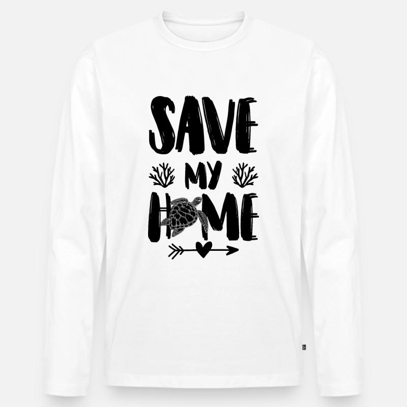 Meer Schutz Ozean - Männer Premium Bio Langarmshirt - Weiß