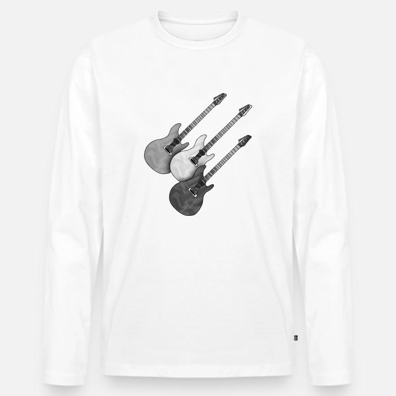 Gitarren - Männer Premium Bio Langarmshirt - Weiß