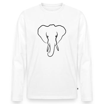 Éléphant - T-shirt manches longues Premium bio Homme - blanc - Devant - Nico (187cm)