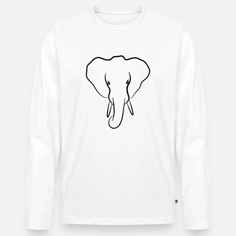 Elefant - Männer Premium Bio Langarmshirt - Weiß