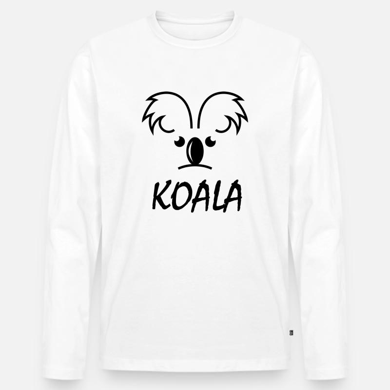 Koala Blue Olivia - Männer Premium Bio Langarmshirt - Weiß