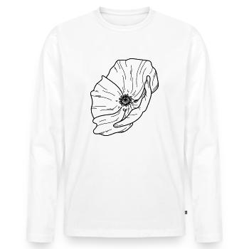 Poppy Flower - Men's Premium Organic Long Sleeve Shirt - white - Front - Nico (187cm)