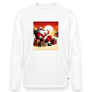 Santa Claus in the Tropics. - Men's Premium Organic Long Sleeve Shirt - white - Front - Nico (187cm)