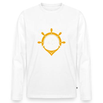 Papytaine - Männer Premium Bio Langarmshirt - Weiß - Vorne - Nico (187cm)