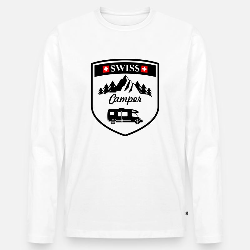 Profil Schweizer Camper schwarz - Männer Premium Bio Langarmshirt - Weiß