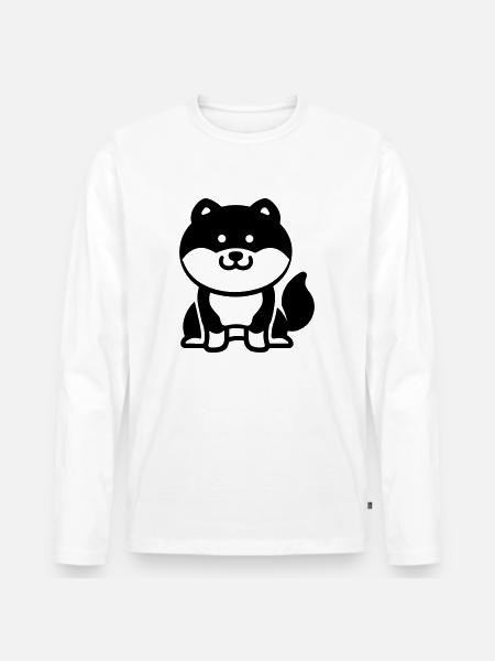 Dog - Men's Premium Organic Long Sleeve Shirt - white