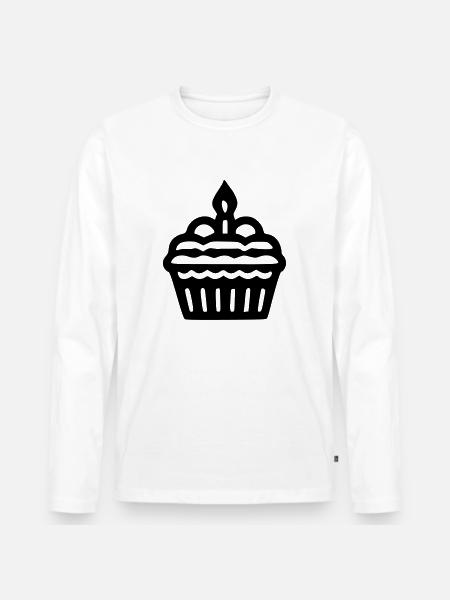 Birthday cupcake - Men's Premium Organic Long Sleeve Shirt - white