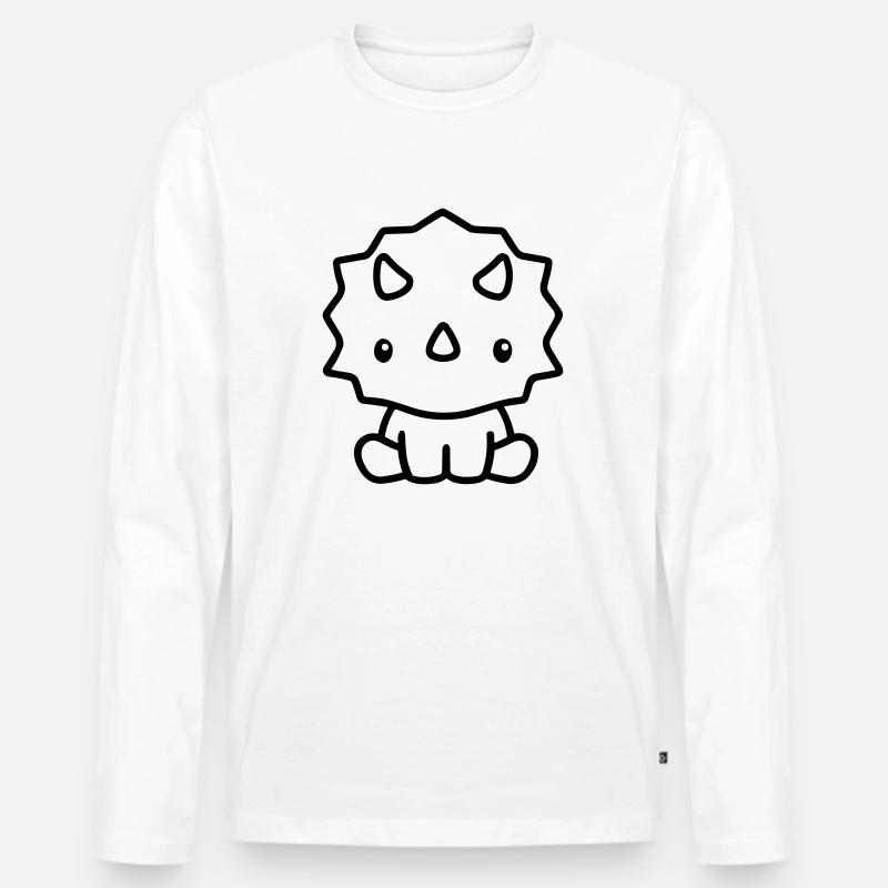 triceratops4 - Männer Premium Bio Langarmshirt - Weiß