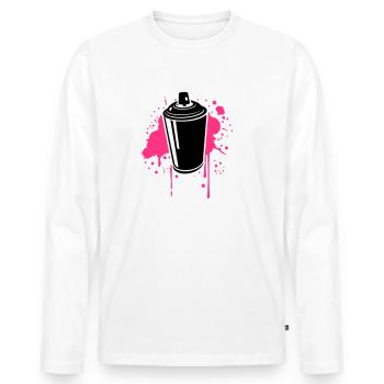 CAN SPRAY, PAINT BLOB - Men's Premium Organic Long Sleeve Shirt - white - Front - Nico (187cm)