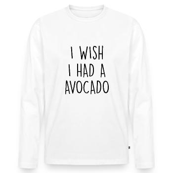 I wish I had an avocado - Men's Premium Organic Long Sleeve Shirt - white - Front - Nico (187cm)